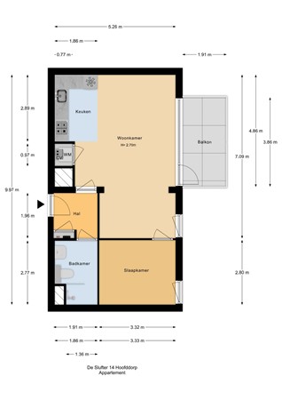 Floorplan - De Slufter, 2134 XK Hoofddorp
